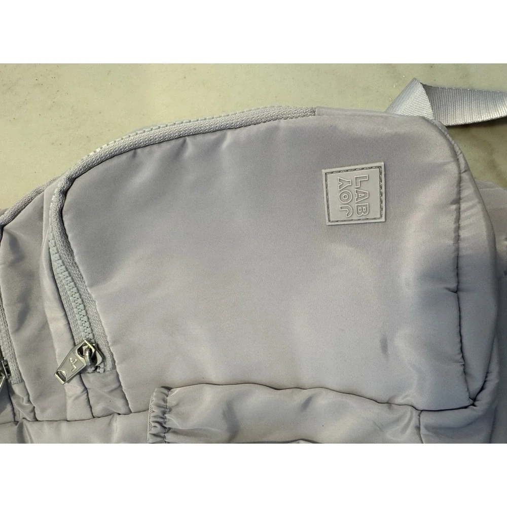 JoyLab Crossbody Sling Bag Gray Lavender Nylon Backpack Adjustable Strap 12x8